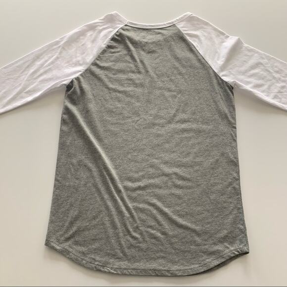 Modern Lux Rose Over Roses Graphic Tee Raglan Sleeves T-Shirt Medium - Picture 6 of 8